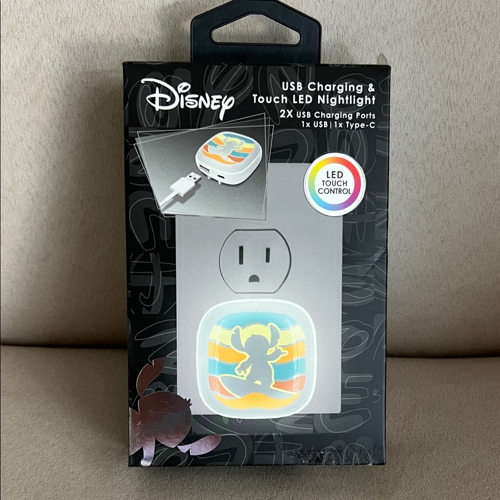 NIB Disney Stitch USB Charging & Touch LED Nightlight
